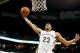 Jan 10, 2014; New Orleans, LA, USA; New Orleans Pelicans power forward Anthony Davis (23) dunks against the Dallas Mavericks during the first quarter of a game at New Orleans Arena. Mandatory Credit: Derick E. Hingle-USA TODAY Sports
