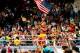 Hulk Hogan celebrates winning the Royal Rumble.