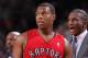 PORTLAND, OR - FEBRUARY 1: Kyle Lowry #7 of the Toronto Raptors looks on during the game against the Portland Trail Blazers on February 1, 2014 at the Moda Center Arena in Portland, Oregon. NOTE TO USER: User expressly acknowledges and agrees that, by do