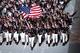 SOCHI, RUSSIA - FEBRUARY 07: Nordic combined skier Todd Lodwick of the United States Olympic team carries his country's flag during the Opening Ceremony of the Sochi 2014 Winter Olympics at Fisht Olympic Stadium on February 7, 2014 in Sochi, Russia. (Ph