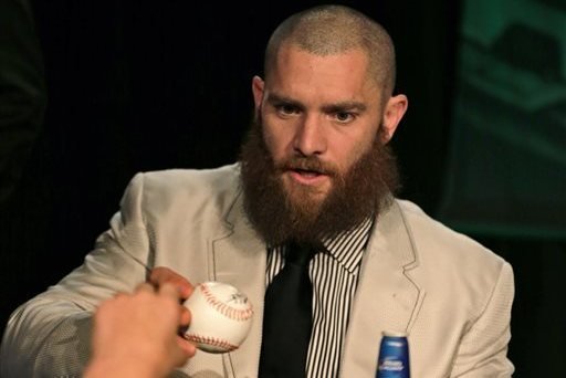 Jonny Gomes of the Steamed Cheeseburgers poses prior to the HRDX News  Photo - Getty Images