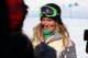 SOCHI, RUSSIA - FEBRUARY 04: Jamie Anderson of USA talks to the media after a Slopestyle training session at Rosa Khutor Extreme Park prior to the Sochi 2014 Winter Olympics at the Mountain Cluster on February 4, 2014 in Sochi, Russia. (Photo by Julian