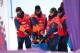 SOCHI, RUSSIA - FEBRUARY 11: Yuki Tsubota of Canada is carried off the course after a crash in the Freestyle Skiing Women's Ski Slopestyle Finals on day four of the Sochi 2014 Winter Olympics at Rosa Khutor Extreme Park on February 11, 2014 in Sochi, Rus