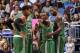 ORLANDO, FL - JANUARY 19: Rajon Rondo #9 of the Boston Celtics gives direction with his teammates against the Orlando Magic during the game on January 19, 2014 at Amway Center in Orlando, Florida. NOTE TO USER: User expressly acknowledges and agrees that,