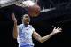 Nov 24, 2013; Uncasville, CT, USA; North Carolina Tar Heels forward Brice Johnson (11) dunks the ball against the Louisville Cardinals during the second half at Mohegan Sun Arena. Mandatory Credit: Mark L. Baer-USA TODAY Sports