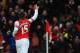 LONDON, ENGLAND - FEBRUARY 02: Alex Oxlade-Chamberlain of Arsenal celebrates after scoring his first goal of Crystal Palace during the Barclays Premier League match between Arsenal and Crystal Palace at Emirates Stadium on February 2, 2014 in London, Eng