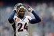 Dec 22, 2013; Houston, TX, USA; Denver Broncos cornerback Champ Bailey (24) warms up before the game against the Houston Texans at Reliant Stadium. Mandatory Credit: Thomas Campbell-USA TODAY Sports
