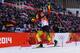 SOCHI, RUSSIA - FEBRUARY 12: Eric Frenzel of Germany celebrates as he wins the gold medal during the Nordic Combined Individual Gundersen Normal Hill and 10km Cross Country on day 5 of the Sochi 2014 Winter Olympics at the RusSki Gorki Nordic Combined Sk