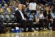 Oct 30, 2013; Oakland, CA, USA; Golden State Warriors owner Joe Lacob on the sideline against the Los Angeles Lakers during the third quarter at Oracle Arena. The Golden State Warriors defeated the Los Angeles Lakers 125-94. Mandatory Credit: Kelley L Cox
