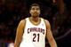 CLEVELAND, OH - DECEMBER 26: Andrew Bynum #21 of the Cleveland Cavaliers looks on during the game against the Atlanta Hawks at Quicken Loans Arena on December 26, 2013 in Cleveland, Ohio. NOTE TO USER: User expressly acknowledges and agrees that, by dow
