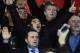 Maradona celebrates during Napoli's win over Roma.