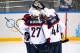 SOCHI, RUSSIA - FEBRUARY 13: Paul Stastny #26 of United States scores a celebrates with his teammates after a goal against Jaroslav Halak #41 of Slovakia during the Men's Ice Hockey Preliminary Round Group A game on day six of the Sochi 2014 Winter Olymp