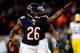 CHICAGO, IL - DECEMBER 29: Cornerback Tim Jennings #26 of the Chicago Bears celebrates an interception against the Green Bay Packers during a game at Soldier Field on December 29, 2013 in Chicago, Illinois. (Photo by Jonathan Daniel/Getty Images)