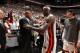 MIAMI, FL - JUNE 9: Head Coach Doc Rivers of the Boston Celtics congratulates LeBron James #6 of the Miami Heat in Game Seven of the Eastern Conference Finals between the Boston Celtics and the Miami Heat during the 2012 NBA Playoffs on June 9, 2012 at Am