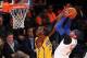 May 5, 2013; New York, NY, USA; New York Knicks forward Carmelo Anthony (7) takes a shot against Indiana Pacers center Roy Hibbert (55) at Madison Square Garden. Mandatory Credit: Danny Wild-USA TODAY Sports