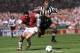 16 May 1998: Alan Shearer of Newcastle United takes on Martin Keown of Arsenal during the FA Cup final at Wembley Stadium in London. Arsenal won the match 2-0. \ Mandatory Credit: Shaun Botterill/Allsport