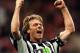 21 Apr 2001: Captain Warren Barton of Newcastle celebrates after the Sunderland v Newcastle United FA Carling Premiership match at the Stadium of Light, Sunderland. Mandatory Credit: Stu Forster/ALLSPORT