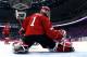 Jonas Hiller #1 of Switzerland tends goal against Czech Republic during the Men's Ice Hockey Preliminary Round Group C game on day eight of the Sochi 2014 Winter Olympics at Bolshoy Ice Dome on February 15, 2014 in Sochi, Russia. (Photo by Julio Cortez -