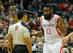 Feb 8, 2014; Milwaukee, WI, USA; Houston Rockets guard James Harden (13) argues with a referee after getting a technical foul during the game against the Milwaukee Bucks in the 2nd quarter at BMO Harris Bradley Center. Mandatory Credit: Benny Sieu-USA TO