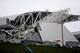 SAO PAULO, BRAZIL - DECEMBER 16: A general view of the collapsed crane at the Arena de Sao Paulo venue for the FIFA 2014 World Cup Brazil on December 16, 2013 in Sao Paulo, Brazil. (Photo by Friedemann Vogel/Getty Images)