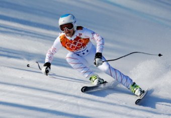 SOCHI, RUSSIA - FEBRUARY 15:  Julia Mancuso of the United States in action during the Alpine Skiing Women's Super-G on day 8 of the Sochi 2014 Winter Olympics at Rosa Khutor Alpine Center on February 15, 2014 in Sochi, Russia.  (Photo by Ezra Shaw/Getty I