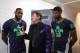 NEW ORLEANS, LA - FEBRUARY 16: LeBron James #6 and Paul George #24 of the Eastern Conference All-Stars doing an interview before the 2014 NBA All-Star Game on February 16, 2014 at the Smoothie King Center in New Orleans, Louisiana. NOTE TO USER: User expr