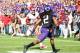 FORT WORTH, TX - DECEMBER 1: Jalen Saunders #18 of the Oklahoma Sooners runs for a touchdown against Jason Verrett #2 of the TCU Horned Frogs at Amon G. Carter Stadium on December 1, 2012 in Fort Worth, Texas. (Photo by Rick Yeatts/Getty Images)