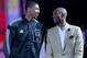 NEW ORLEANS, LA - FEBRUARY 16: The Western Conference's Anthony Davis #23 of the New Orleans Pelicans and Kobe Bryant #24 of the Los Angeles Lakers are introduced before the 2014 NBA All-Star game at the Smoothie King Center on February 16, 2014 in New O
