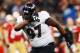 NEW ORLEANS, LA - FEBRUARY 03: Arthur Jones #97 of the Baltimore Ravens celebrates after a tackle during Super Bowl XLVII at the Mercedes-Benz Superdome on February 3, 2013 in New Orleans, Louisiana. (Photo by Christian Petersen/Getty Images)