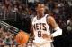 NEWARK, NJ - APRIL 16: MarShon Brooks #9 of the New Jersey Nets controls the ball during the game against the Miami Heat on April 16, 2012 at the Prudential Center in Newark, New Jersey. NOTE TO USER: User expressly acknowledges and agrees that, by down