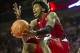 Nov 15, 2013; Fayetteville, Ar, USA; Louisiana-Lafayette Ragin' Cajuns guard Elfrid Payton (2) drives toward the basket during the second half of a game against the Arkansas Razorbacks at Bud Walton Arena Arena. Arkansas defeated Louisiana-Lafayette 76-63