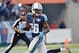 Oct 20, 2013; Nashville, TN, USA; Tennessee Titans running back Chris Johnson (28) runs for a touchdown against the San Francisco 49ers during the second half at LP Field. The 49ers beat the Titans 31-17. Mandatory Credit: Don McPeak-USA TODAY Sports