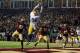 CHESTNUT HILL, MA - NOVEMBER 10: Troy Niklas #85 of the Notre Dame Fighting Irish catches a touchdown pass against the Boston College Eagles defense at the end of the second quarter during the game on November 10, 2012 at Alumni Stadium in Chestnut Hill,