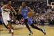 Feb 1, 2014; Washington, DC, USA; Oklahoma City Thunder small forward Kevin Durant (35) dribbles the ball past Washington Wizards small forward Trevor Ariza (1) in the third quarter at Verizon Center. The Wizards won 96-81. Mandatory Credit: Geoff Burke-U