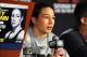 Feb 22, 2014; Las Vegas, NV, USA; Sara McMann answers a question during a post-fight press conference after losing to Ronda Rousey in the first round of a women's bantamweight championship fight at Mandalay Bay. Mandatory Credit: Stephen R. Sylvanie-USA