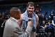 MINNEAPOLIS, MN - FEBRUARY 19: Kevin Love #42 of the Minnesota Timberwolves speaks with the media after the Indiana Pacers during the game on February 19, 2014 at Target Center in Minneapolis, Minnesota. NOTE TO USER: User expressly acknowledges and agree