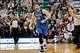 Feb 22, 2014; Salt Lake City, UT, USA; Minnesota Timberwolves power forward Kevin Love (42) runs up the court after scoring a three point shoot. Love would end the game with a triple double (37 points, 12 rebounds, 10 assists) against the Utah Jazz at En