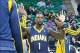 Dec 4, 2013; Salt Lake City, UT, USA; Indiana Pacers shooting guard Lance Stephenson (1) is introduced prior to a game against the Utah Jazz at EnergySolutions Arena. Indiana won 95-86. Mandatory Credit: Russ Isabella-USA TODAY Sports