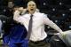 NEW YORK, NY - DECEMBER 21: Head coach Bobby Hurley of the Buffalo Bulls reacts against the Manhattan Jaspers during the Brooklyn Hoops Holiday Invitational at Barclays Center on December 21, 2013 in the Brooklyn borough of New York City. (Photo by Adam H