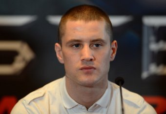 GLASGOW  SCOTLAND, JANUARY 13 :  World Lightweight champion Ricky Burns during a press conference to announce the Ricky Burns  WBO World Lightweight title defence against Terence Crawford at the SECC in Glasgow on March 1, on January 13, 2014 in Glasgow S