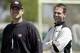 Head coach Jim Harbaugh (left) and GM Trent Baalke (right) have the 49ers sitting at No. 20 in NFL cap space.