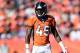 Oct 13, 2013; Denver, CO, USA;Denver Broncos cornerback Dominique Rodgers-Cromartie (45) during the first quarter against the Jacksonville Jaguars at Sports Authority Field at Mile High. Mandatory Credit: Ron Chenoy-USA TODAY Sports