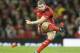 Leigh Halfpenny kicks for glory against France.