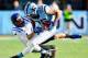 CHAPEL HILL, NC - NOVEMBER 30: Byron Fields #14 of the Duke Blue Devils tackles Eric Ebron #85 of the North Carolina Tar Heels during play at Kenan Stadium on November 30, 2013 in Chapel Hill, North Carolina. Duke won 27-25. (Photo by Grant Halverson/Ge