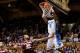 DURHAM, NC - FEBRUARY 25: Rodney Hood #5 of the Duke Blue Devils throws down an alley-oop dunk over Trevor Thompson #32 of the Virginia Tech Hokies during a game at Cameron Indoor Stadium on February 25, 2014 in Durham, North Carolina. (Photo by Grant H
