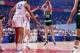 MADRID, SPAIN - OCTOBER 21: Larry Bird #33 shoots a jump shot against the Yugoslavian National Team during the 1988 McDonalds Championship played on October 21, 1988 at the Palacio de Deportes in Madrid, Spain. NOTE TO USER: User expressly acknowledges