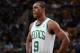 BOSTON, MA - FEBRUARY 26: Rajon Rondo #9 of the Boston Celtics looks on during the game against the Atlanta Hawks on February 26, 2014 at the TD Garden in Boston, Massachusetts. NOTE TO USER: User expressly acknowledges and agrees that, by downloading an