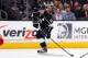 LOS ANGELES, CA - MARCH 1: Anze Kopitar #11 of the Los Angeles Kings skates with the puck against the Carolina Hurricanes at Staples Center on March 1, 2014 in Los Angeles, California. (Photo by Juan Ocampo/NHLI via Getty Images)