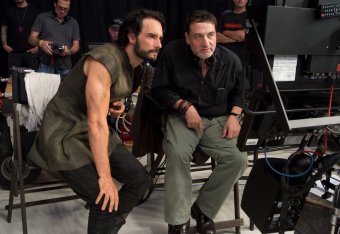 Santoro, left, works with 300: Rise of an Empire director Noam Murro.