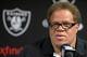 Apr 23, 2013; Alameda, CA, USA; Oakland Raiders general manager Reggie McKenzie speaks at press conference at the Raiders team headquarters. Mandatory Credit: Kirby Lee-USA TODAY Sports